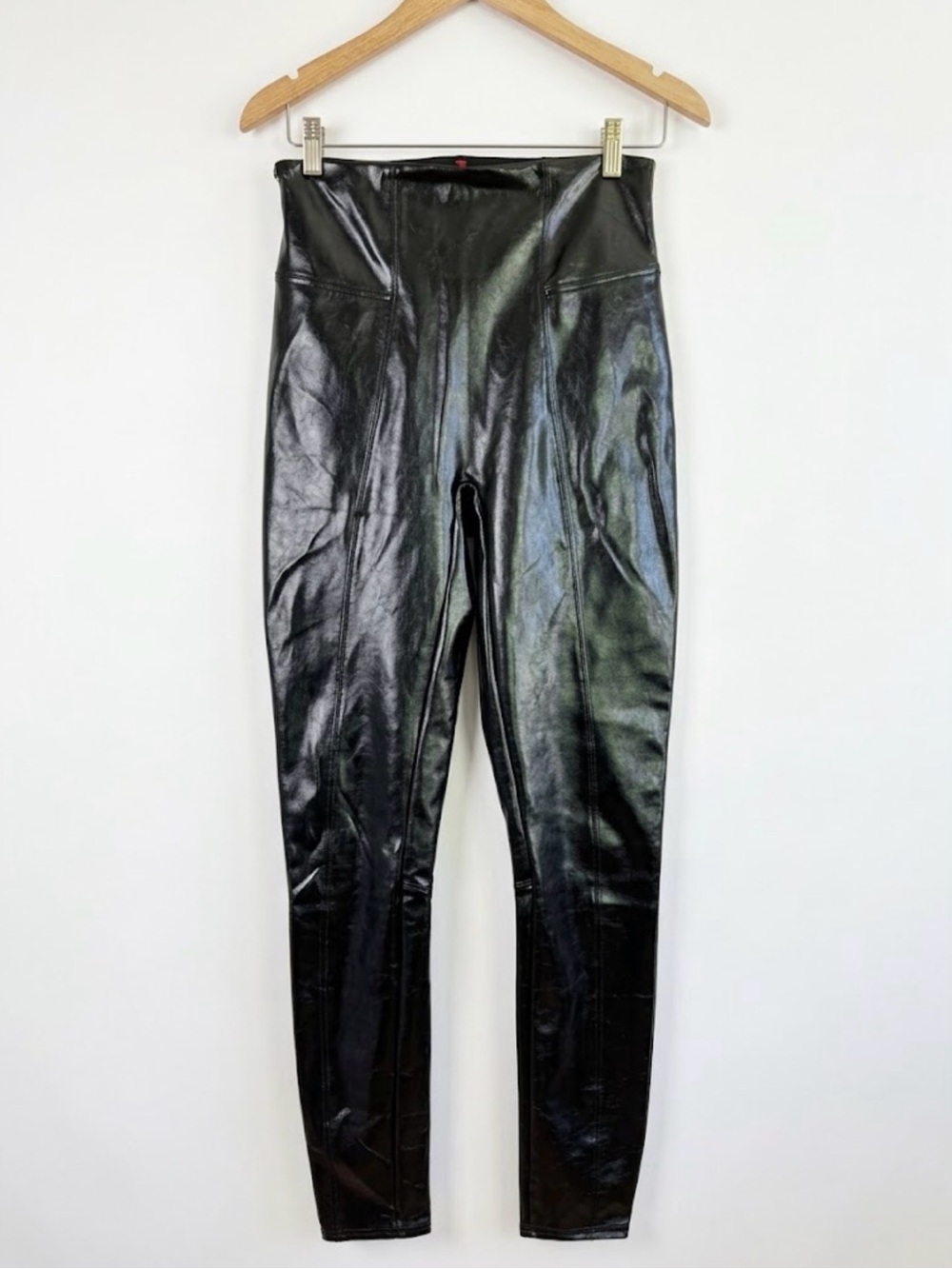 SPANX Faux Patent Leather High Waist Leggings Black Size M